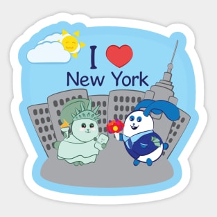 Ernest and Coraline | I love New York Sticker